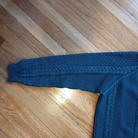Chinti & Parker Merino Wool Aran Sweater Hunter Green Small St. Patrick's Day - Picture 5 of 5
